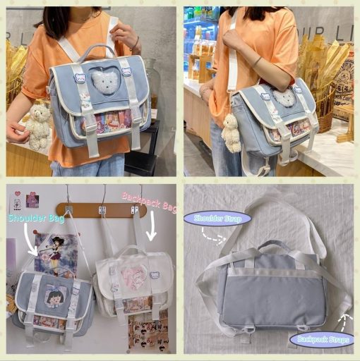 Women Kawaii Backpack for School with Clear Pocket Japanese Harajuku Girls Shoulder Bag Cute Kawaii Heart ddfc2401 b52a 4fd6 a018 19a1a17058f9 510x512 1 - Redo Of Healer Store